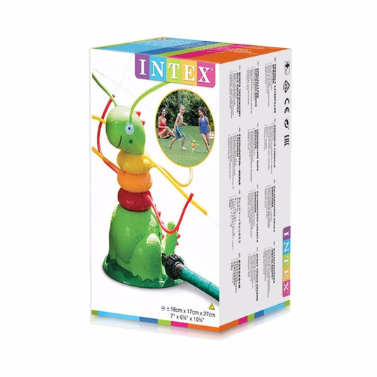 Colorful caterpillar sprinkler toy box packaging with hose connector