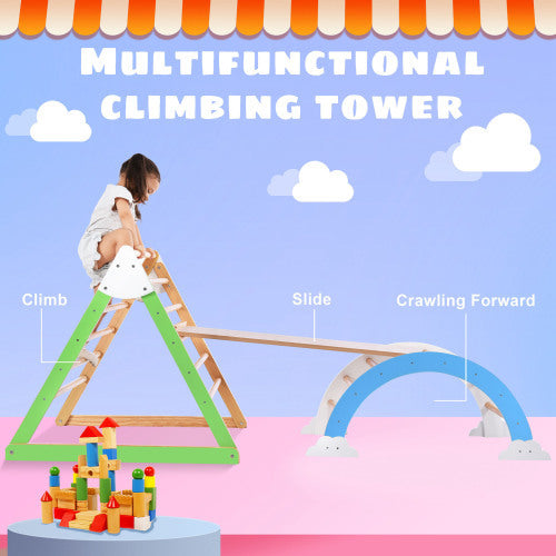 Montessori Climbing Triangle Set – Wooden Indoor Play Gym