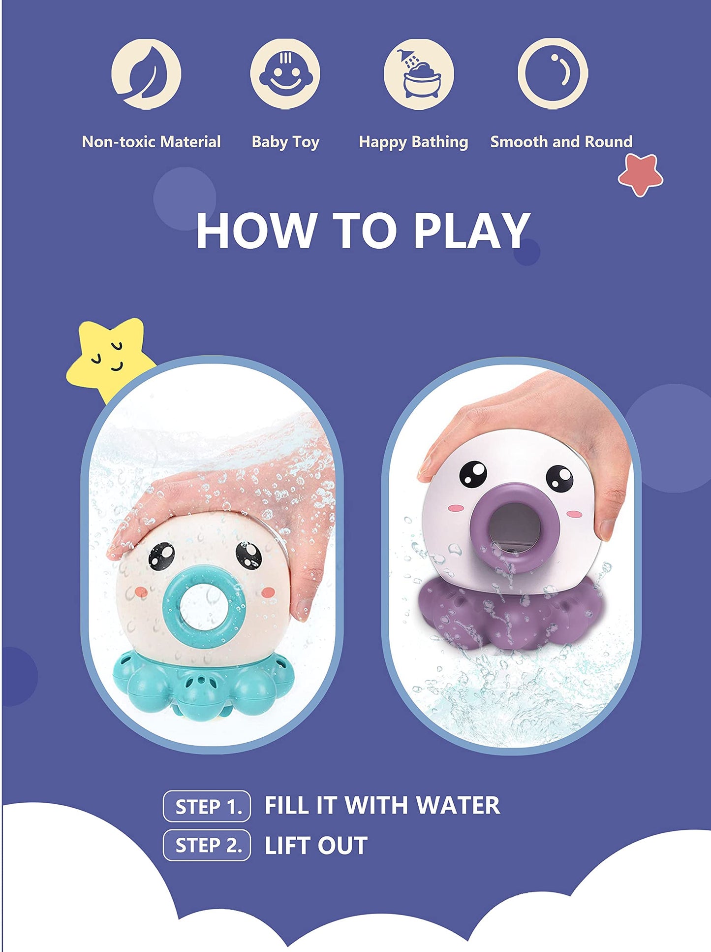 Octopus Baby Bath Toy – Spinning Water Spray Fun 🐙