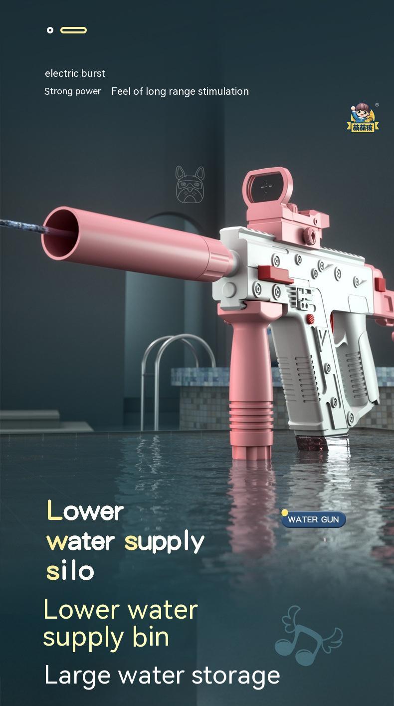 Electric Water Gun with Silencer & Scope – 2 Clips – Blue