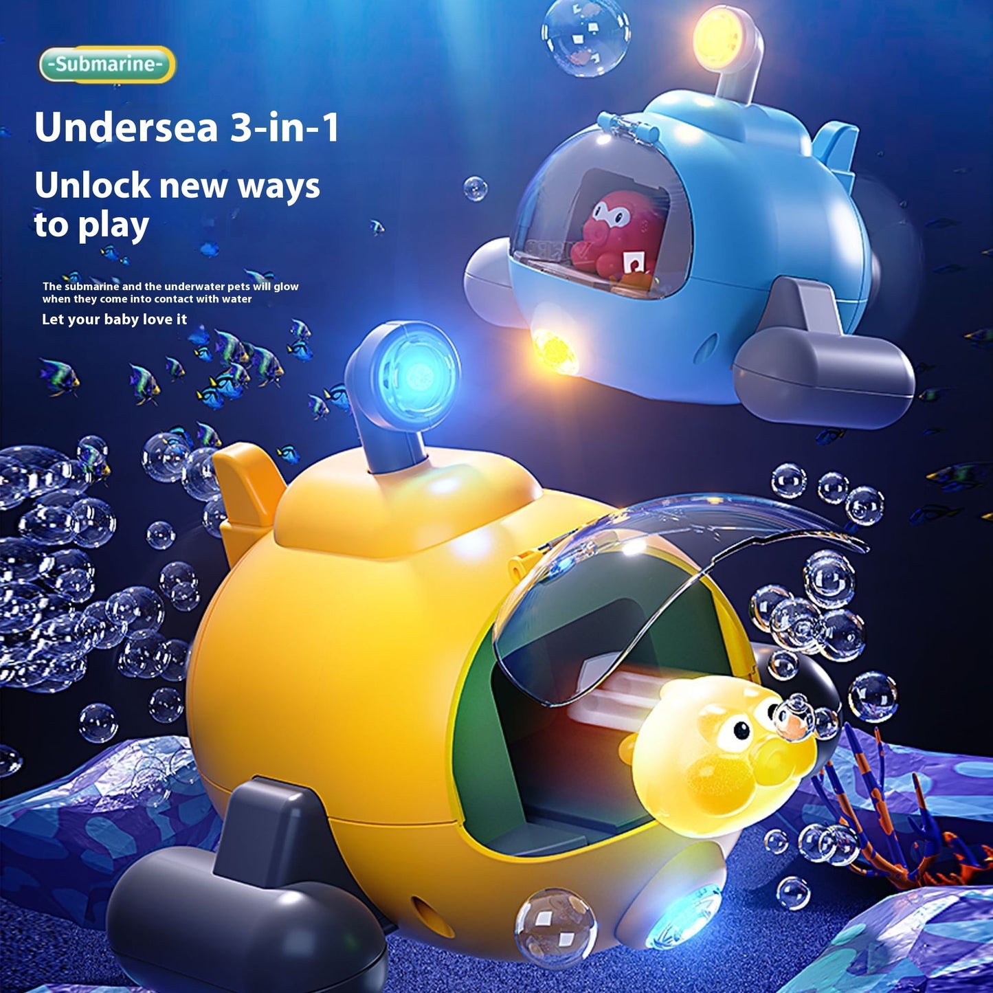 3-in-1 Submarine Bath Toy for Kids – Fun Learning & Play