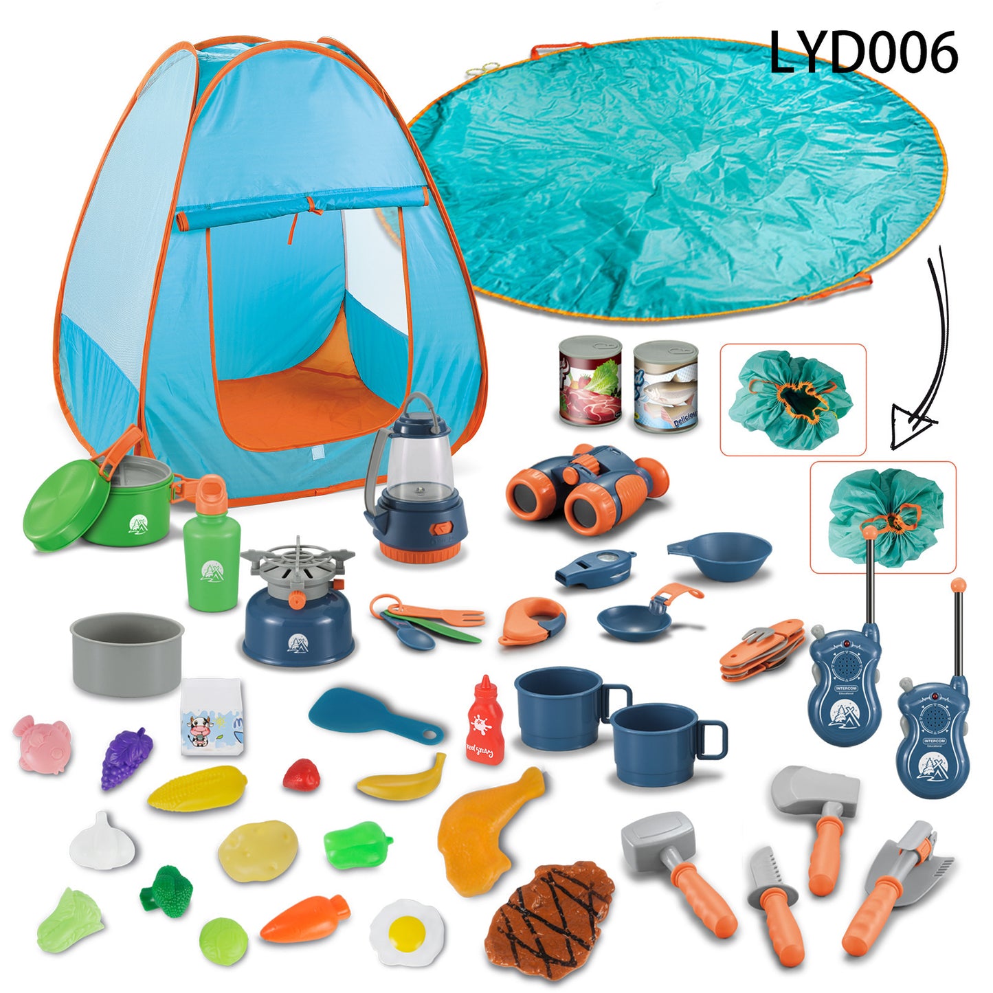 Kids Camping Adventure Set – 29PCS Outdoor Simulation Play Tent Kit