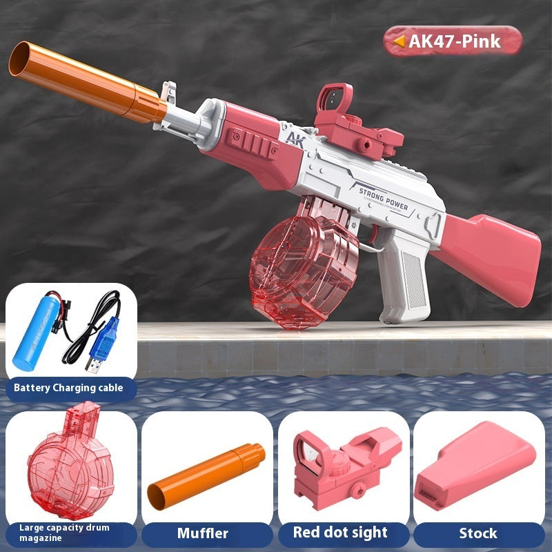 Electric AK47 Water Gun – Drum Ammo, Auto-Spray Blaster