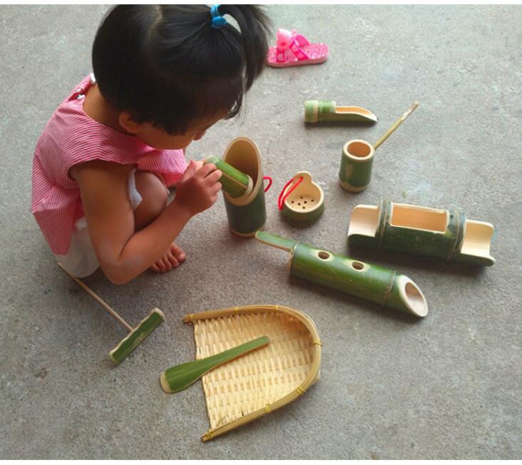 Bamboo Water & Sand Play Set – 10-Piece Eco Toy Kit
