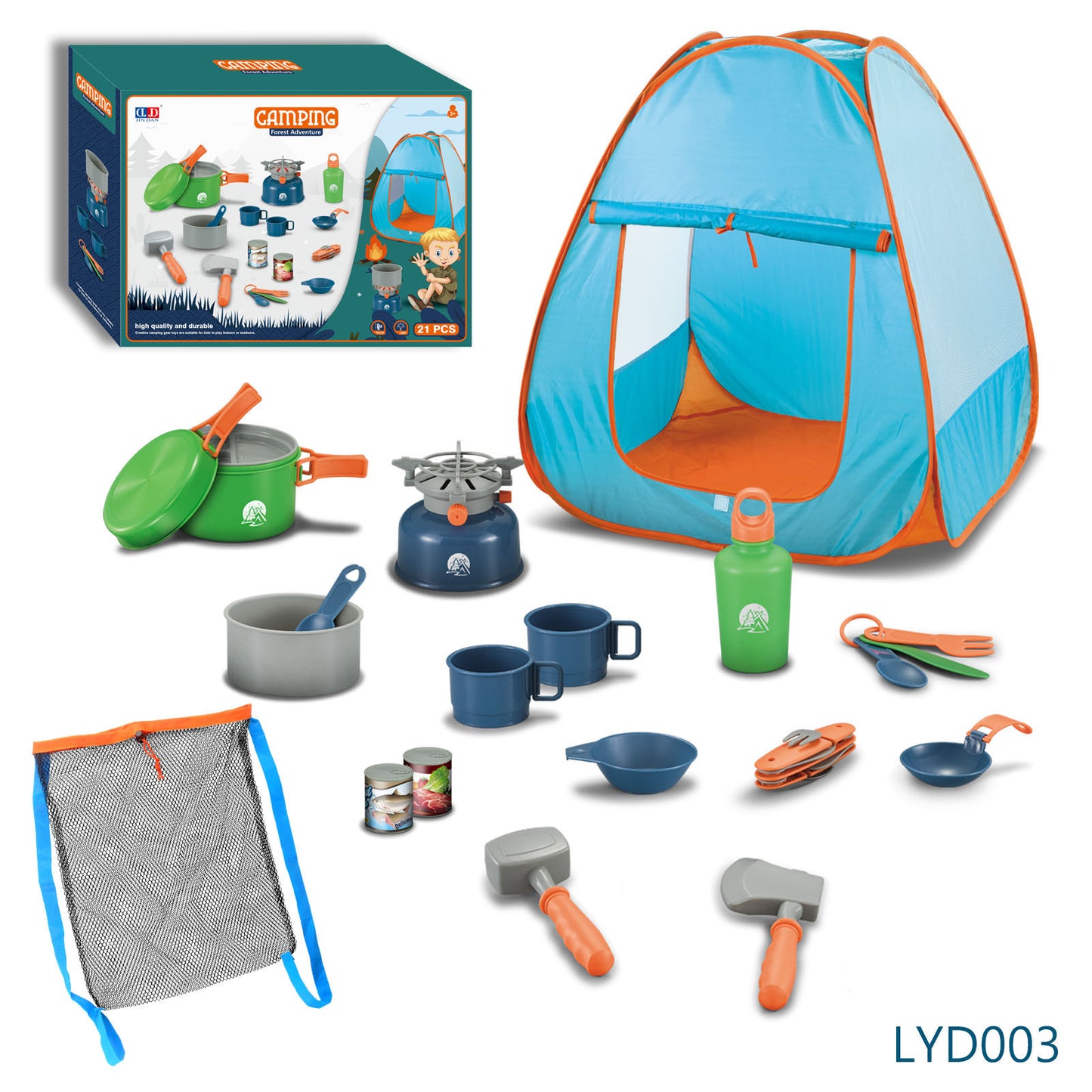 Kids Camping Adventure Set – 29PCS Outdoor Simulation Play Tent Kit