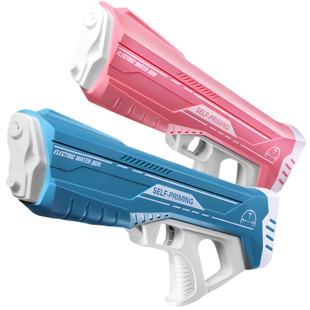 Electric rechargeable water gun in blue and pink for kids
