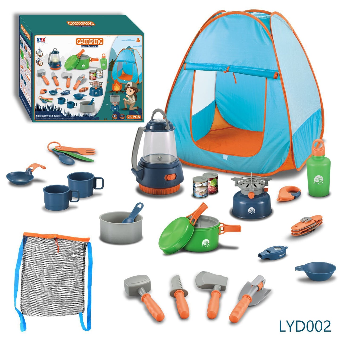 Kids Camping Adventure Set – 29PCS Outdoor Simulation Play Tent Kit