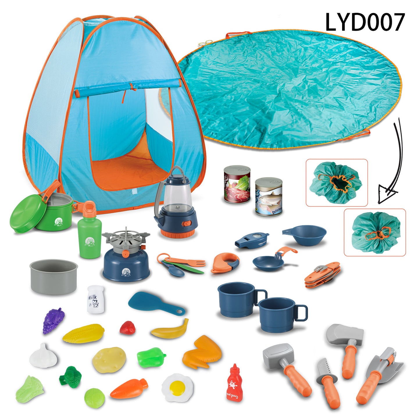 Kids Camping Adventure Set – 29PCS Outdoor Simulation Play Tent Kit