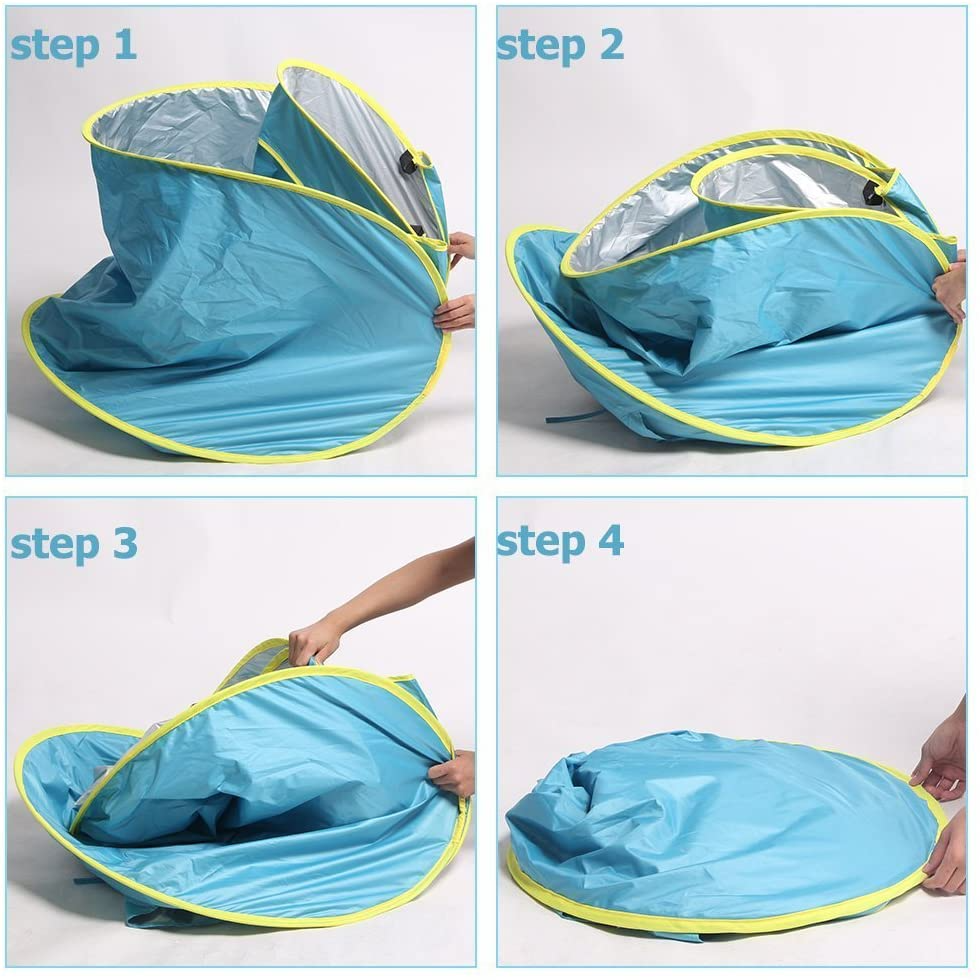 Pop-Up Baby Beach Tent with Pool – UPF 50+ UV Protection