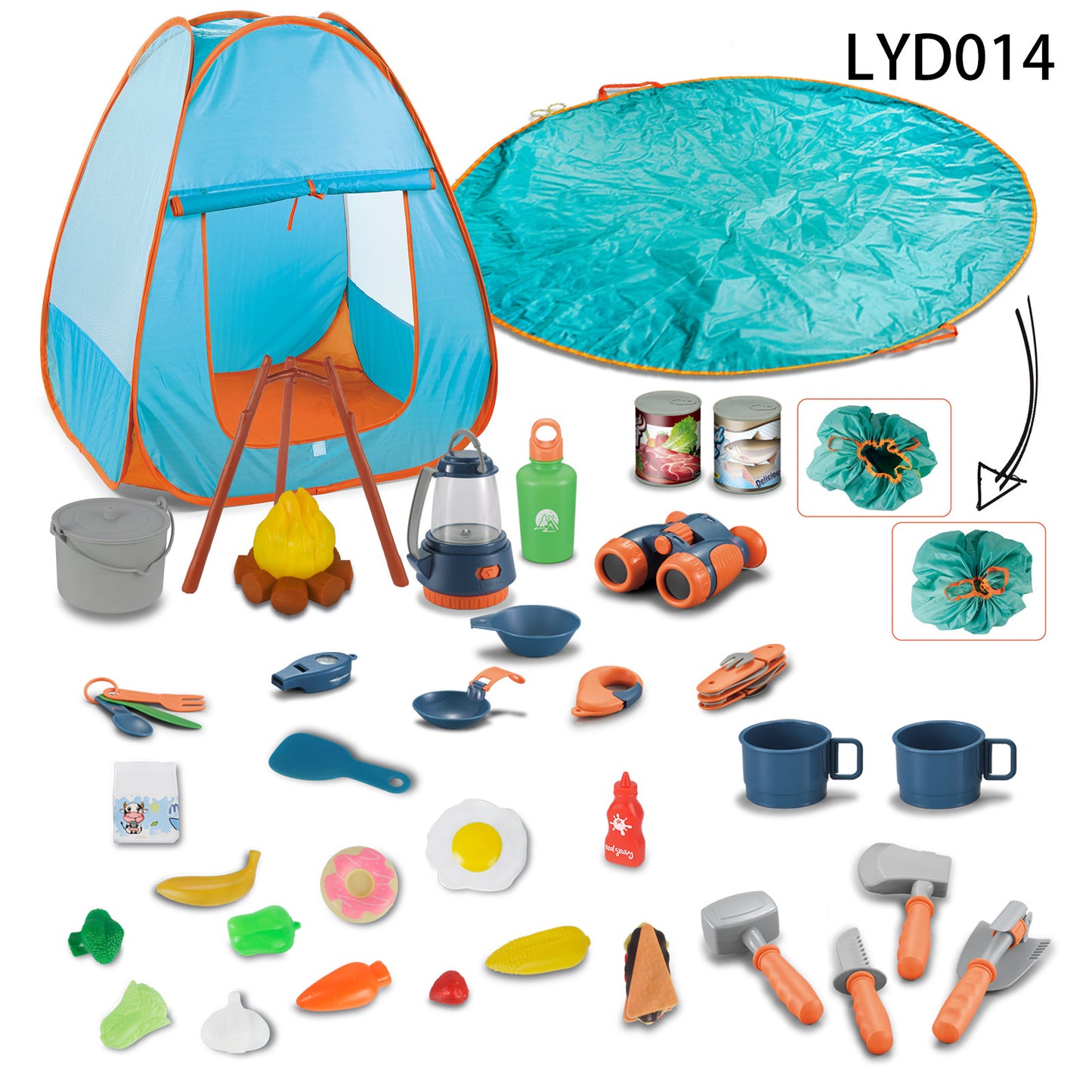 Kids Camping Adventure Set – 29PCS Outdoor Simulation Play Tent Kit