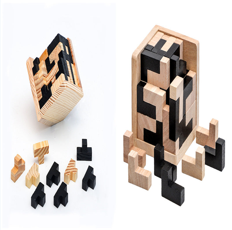 Cube Wooden Puzzle Kongming Lock