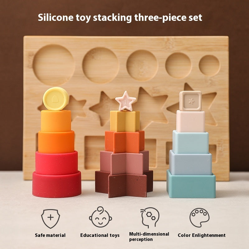 
                      
                        Wooden Shape Sorter and Stacking Toy with Silicone
                      
                    