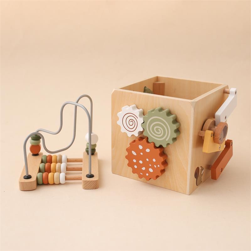 Wooden Activity Cube – Montessori Educational Toy