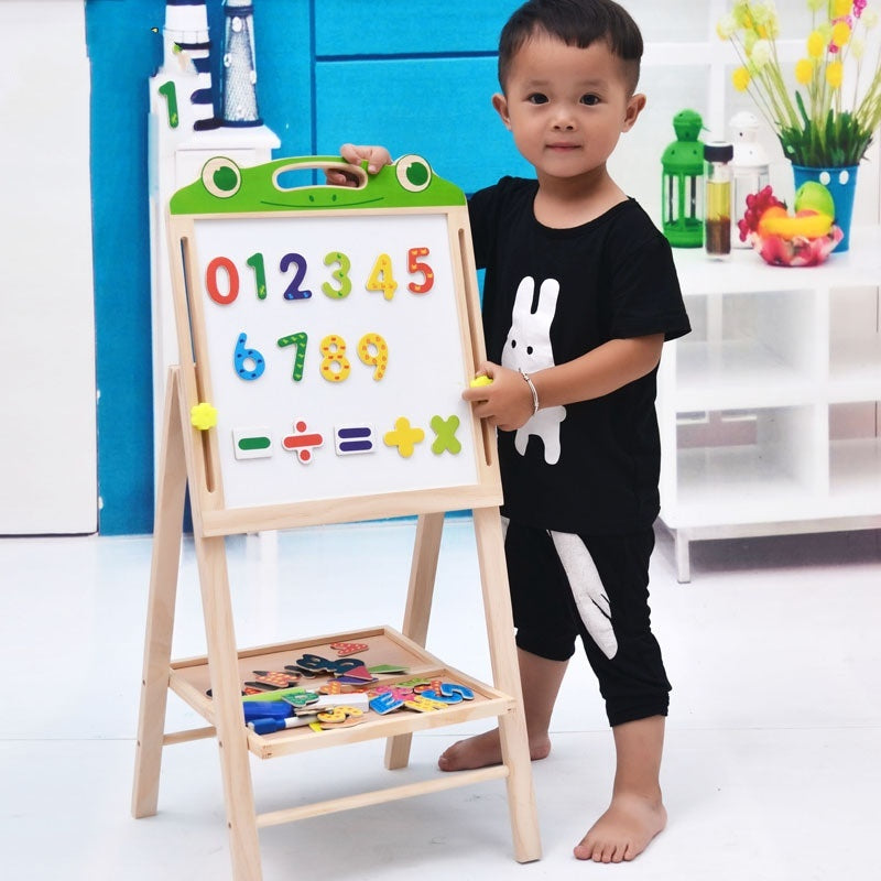 Wooden Lifting Blackboard Folding Painting Magnetic Drawing Board