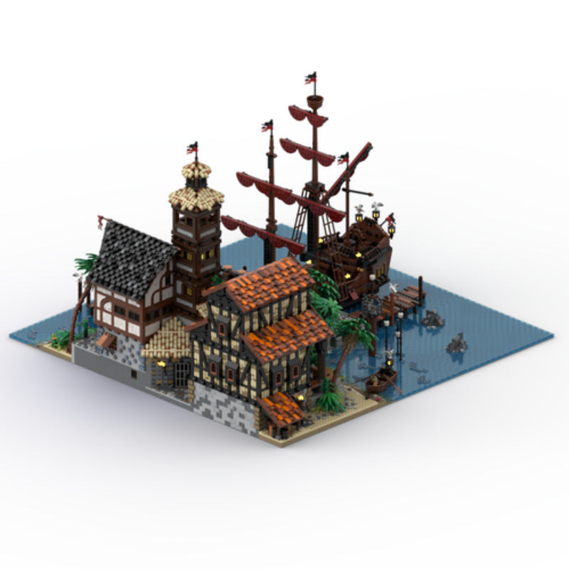 Modular Building Toys For Pirate Town Ship Port Terminal Building