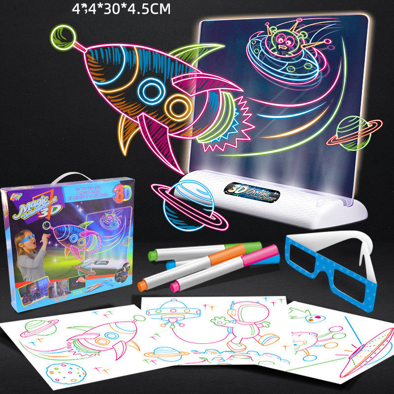 3D Magic Drawing Board LED VR Montessori Educational  DIY