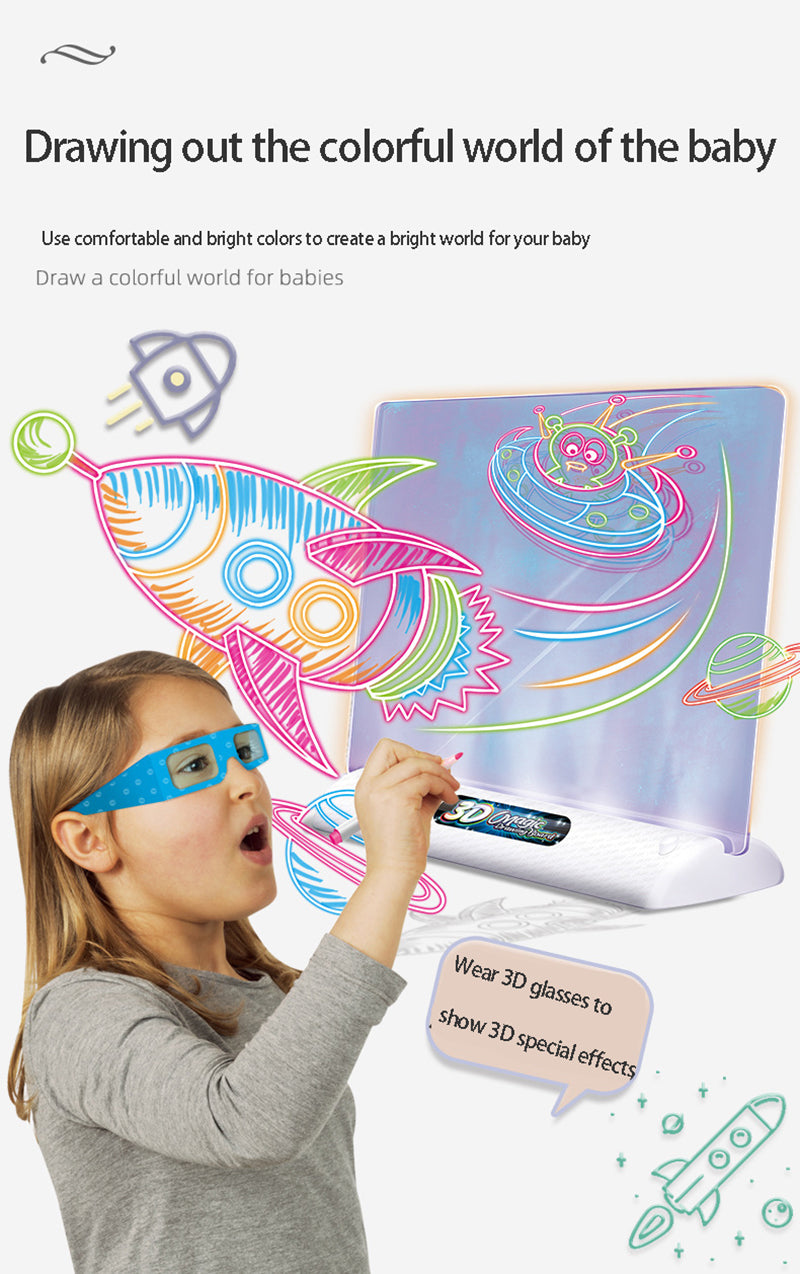 3D Magic Drawing Board LED VR Montessori Educational  DIY