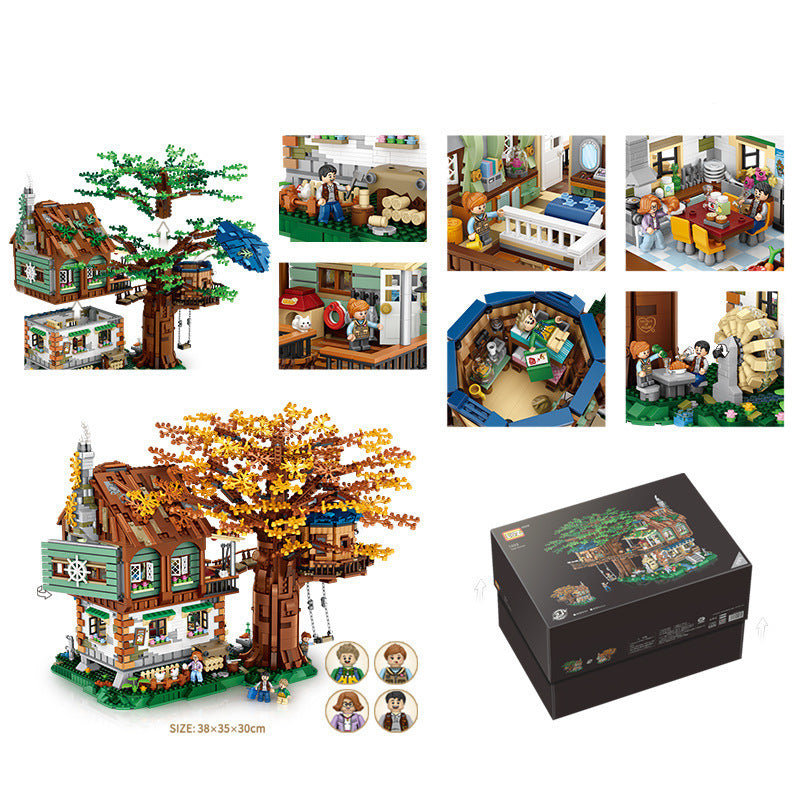 Forest Tree House Model Building Blocks with Figures DIY