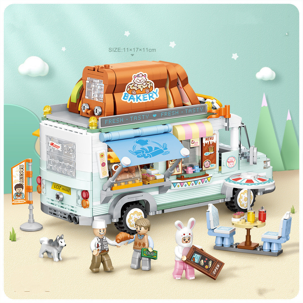 Van Sweet Treats Kleine Partikel Bausteine ​​Auto Modell Spielzeug