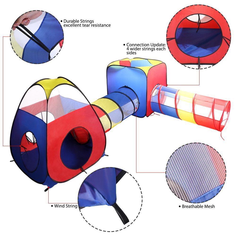 3-in-1 Kids Play Tent with Tunnels – Indoor & Outdoor Fun Set