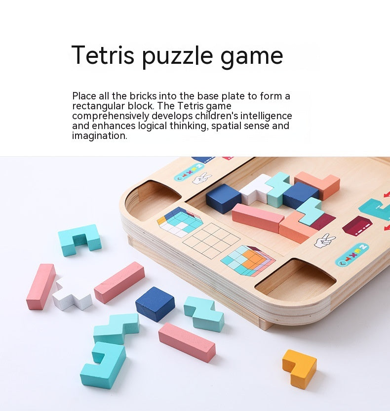 BrainBlox The Engaging Wooden Tetris Puzzle Game for Little Minds