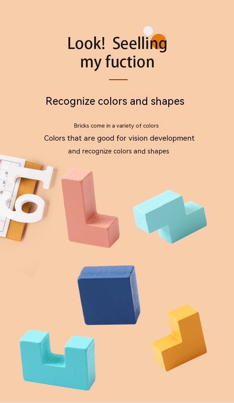 BrainBlox The Engaging Wooden Tetris Puzzle Game for Little Minds