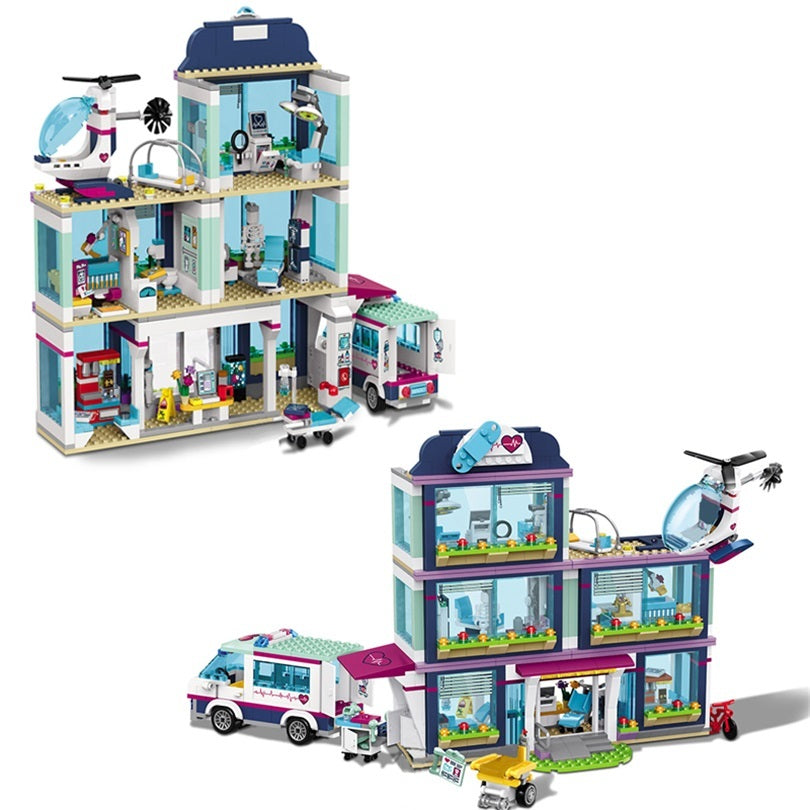 Frozen Fantasy Castle & Mega City Hospital: 2-in-1 Building Block Adventure puzzle