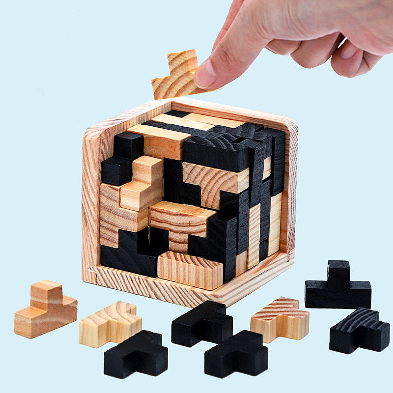 Cube Wooden Puzzle Kongming Lock