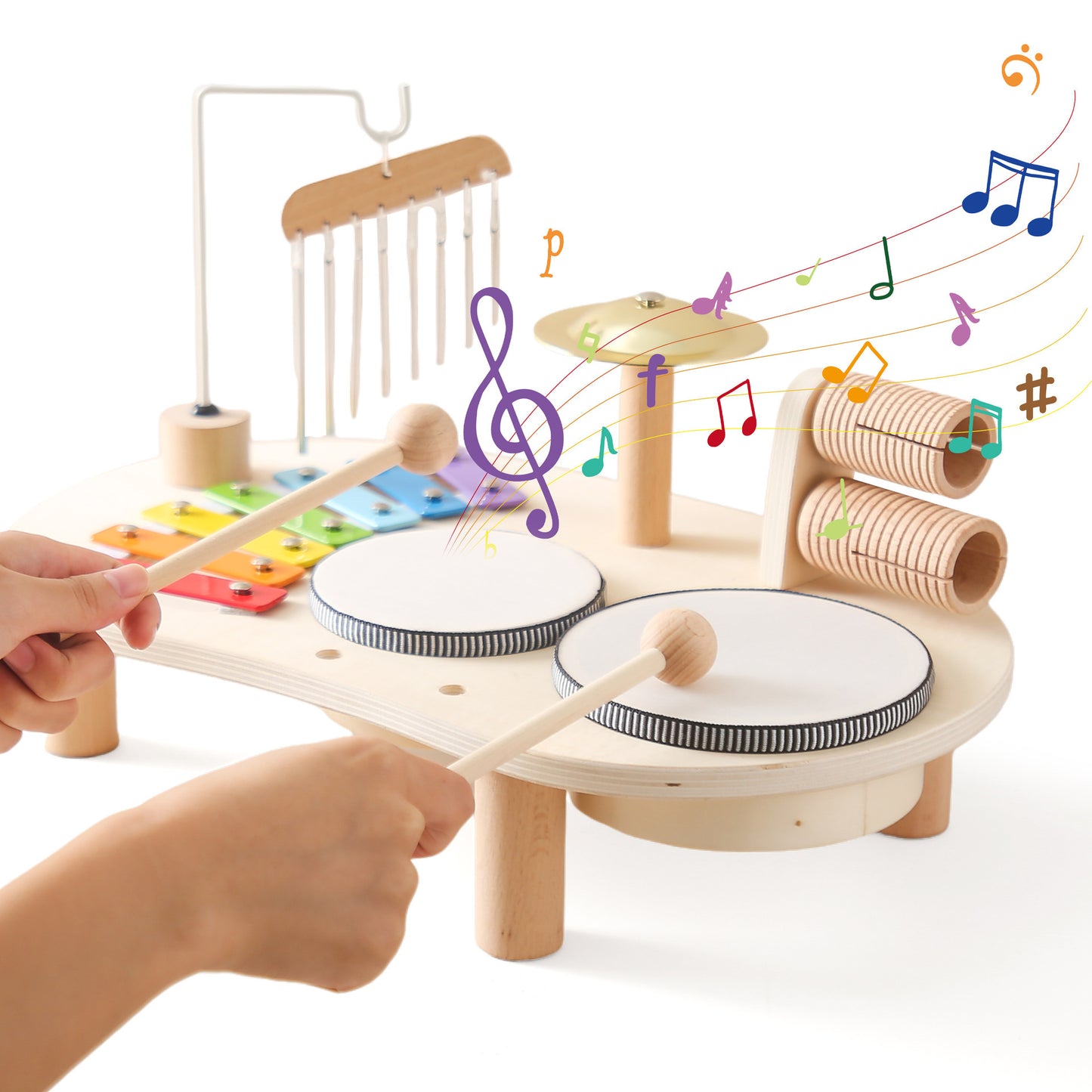 Musical Fun Wooden Multi-Instrument Play Station for Kids (Ages 4-6)