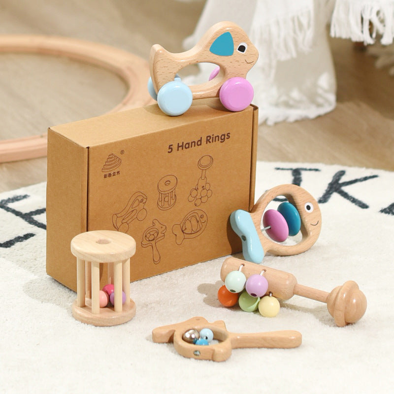 Newborn  Beech  5-Piece Wooden Sensory Educational SEt Toys