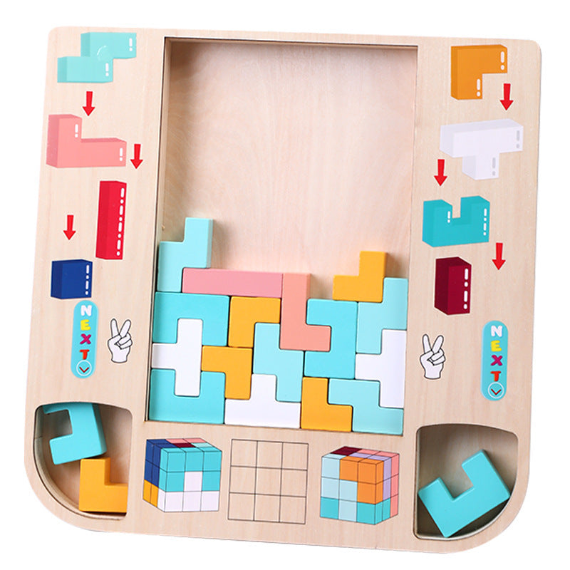 BrainBlox Das spannende Tetris-Puzzlespiel aus Holz für kleine Köpfe