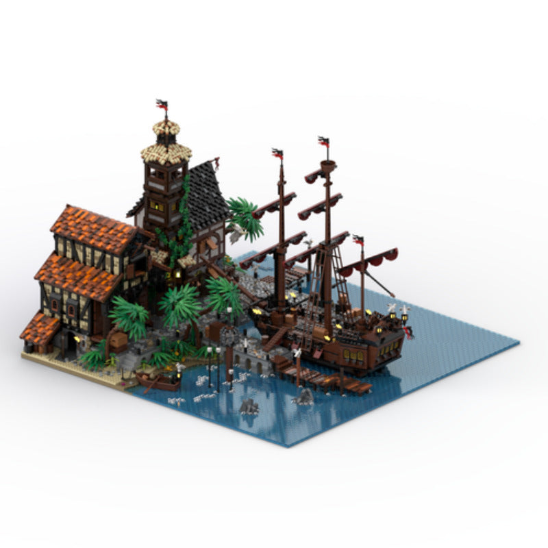 Modular Building Toys For Pirate Town Ship Port Terminal Building