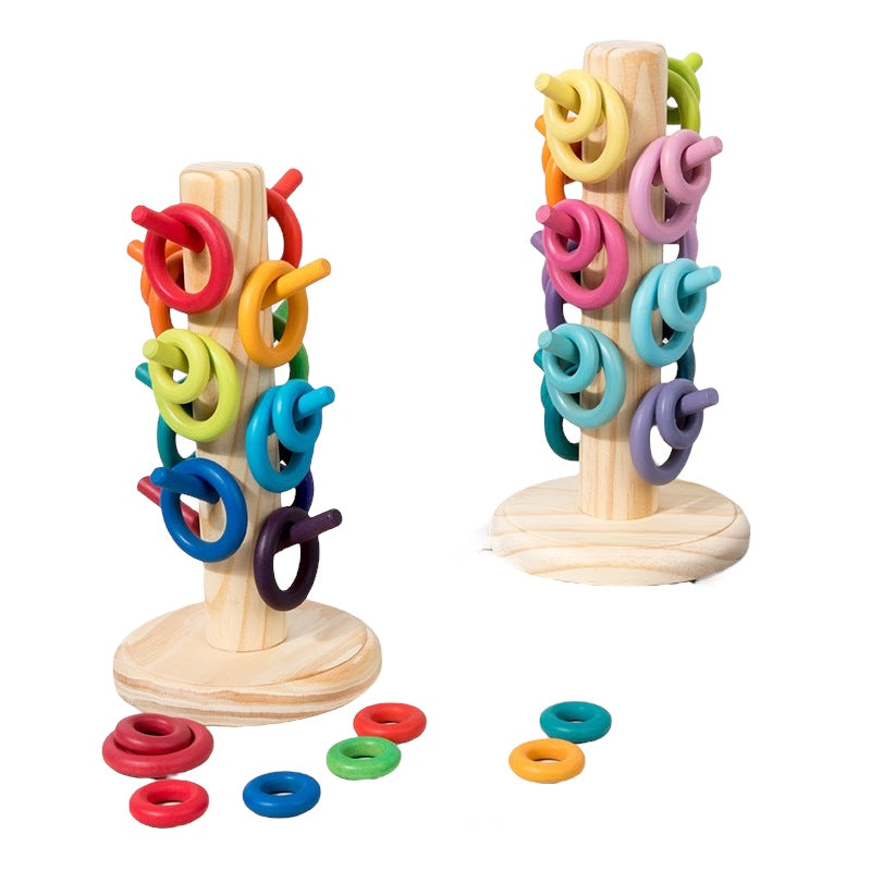 Rainbow Ring Stacker Tree – Educational Wooden Toy