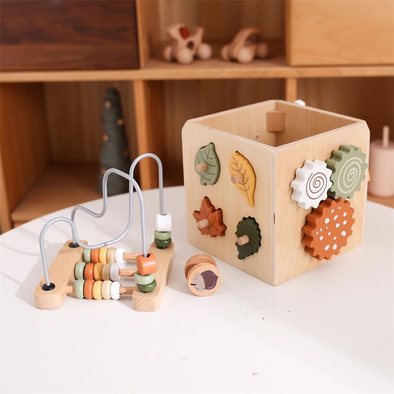 Wooden Activity Cube – Montessori Educational Toy