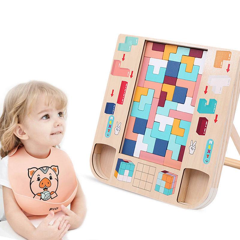 BrainBlox The Engaging Wooden Tetris Puzzle Game for Little Minds