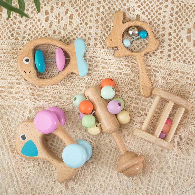 Newborn  Beech  5-Piece Wooden Sensory Educational SEt Toys