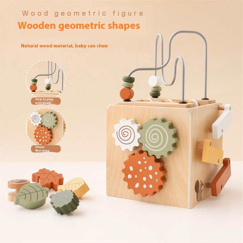 Wooden Activity Cube – Montessori Educational Toy