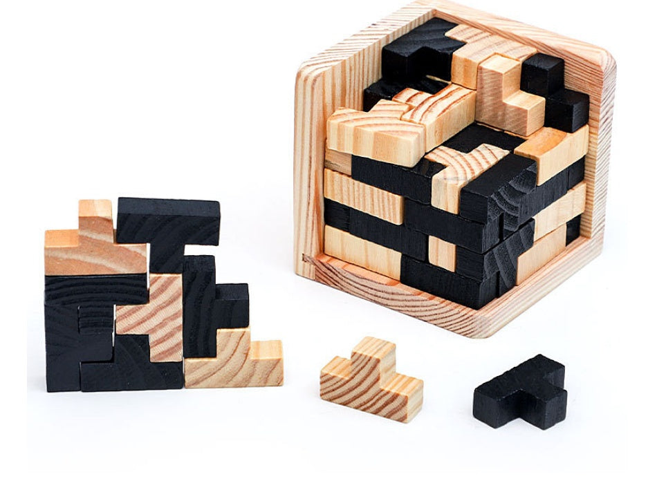 Cube Wooden Puzzle Kongming Lock