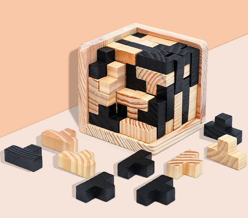 Cube Wooden Puzzle Kongming Lock