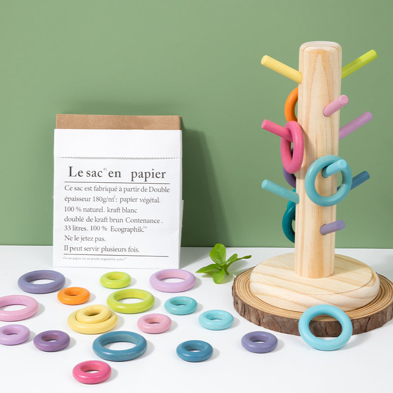 Rainbow Ring Stacker Tree – Educational Wooden Toy