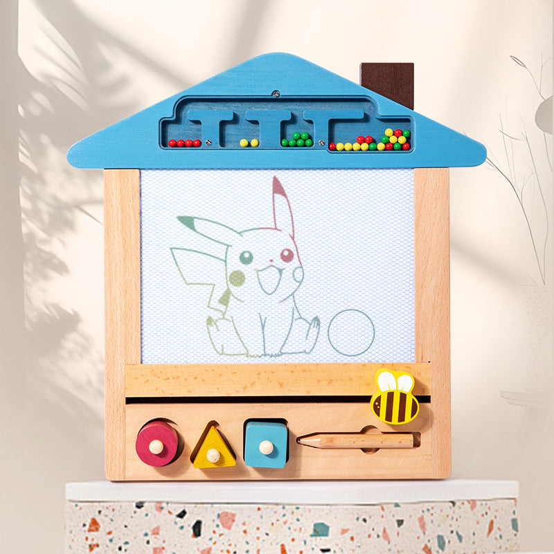 Children's Wooden Doodle Hand Drawing Board Magnetic Early Education Toys