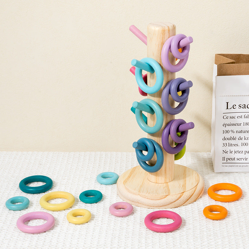 Rainbow Ring Stacker Tree – Educational Wooden Toy