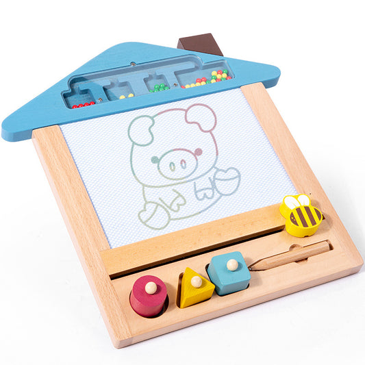 Children's Wooden Doodle Hand Drawing Board Magnetic Early Education Toys