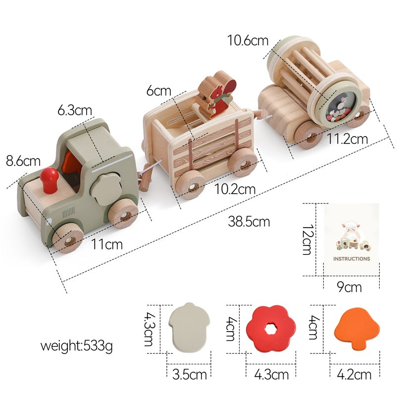 Puzzle Multifunctional Wooden Train Toy Set with 5 Engaging Benefits!