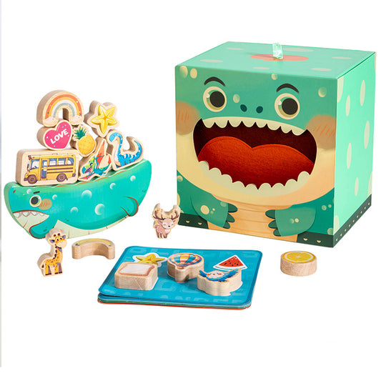 Monster Mouth Balancing Blocks: Lustiges, lehrreiches Montessori-Holzspielzeug