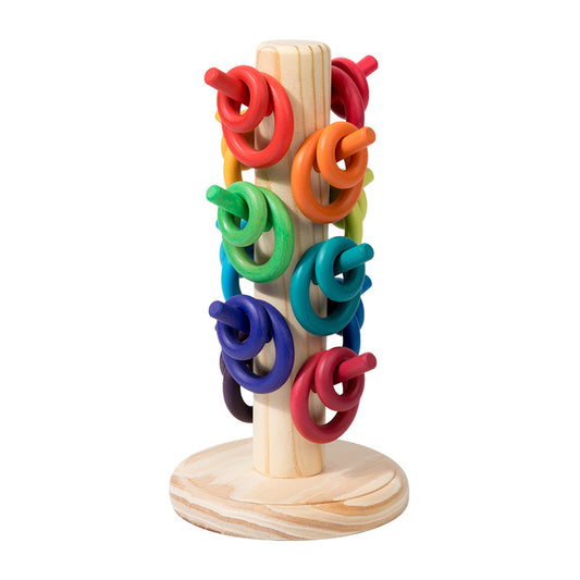 Rainbow Ring Stacker Tree – Educational Wooden Toy