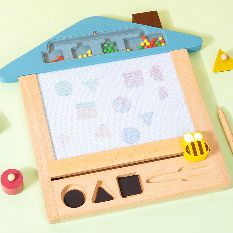 Children's Wooden Doodle Hand Drawing Board Magnetic Early Education Toys