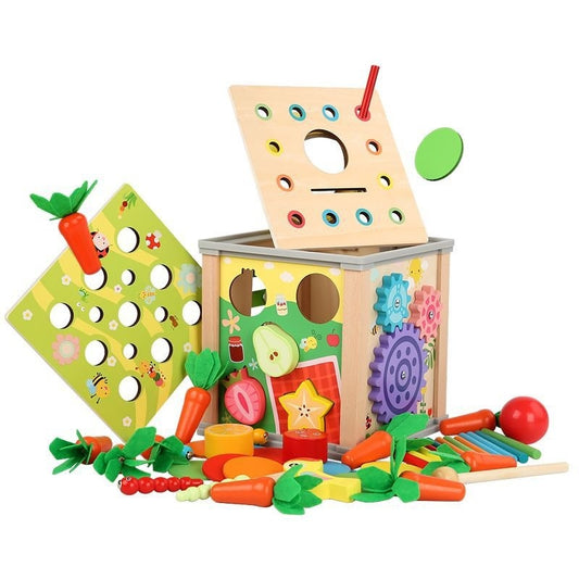 9-in-1 Wooden Activity Cube - Montessori Educational Toys