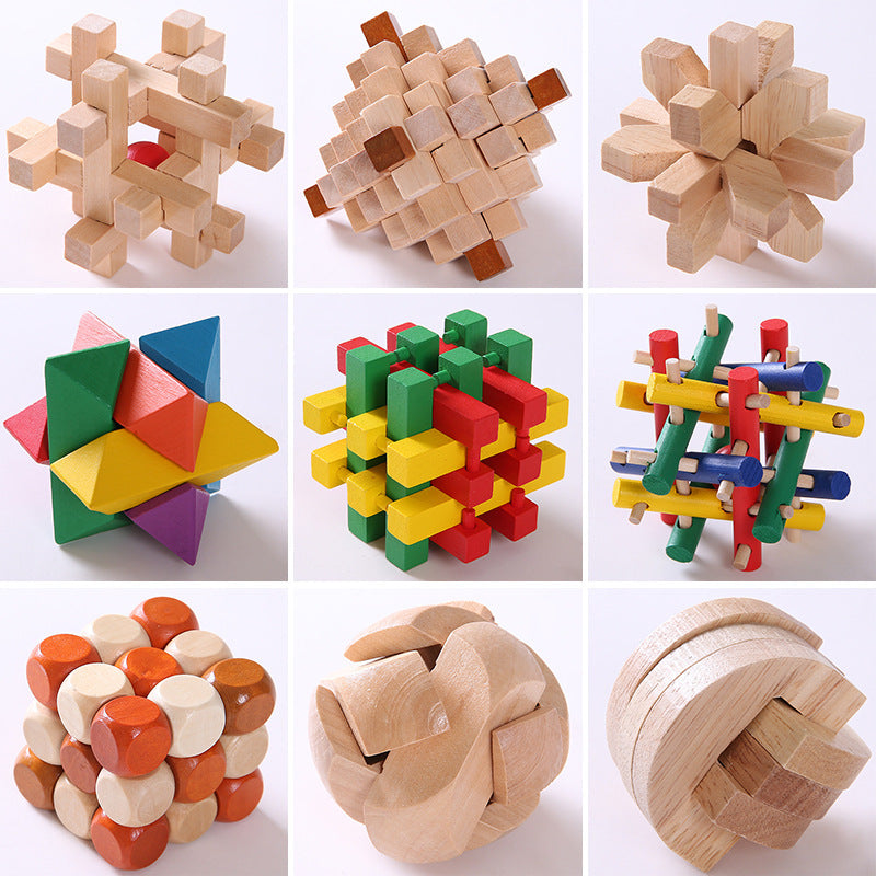 Beech Wood Kongming 15 Exquisite Lock Children's Educational Toys