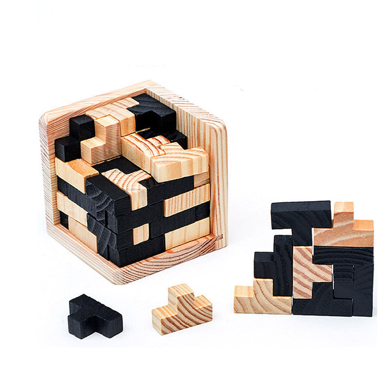 Cube Wooden Puzzle Kongming Lock